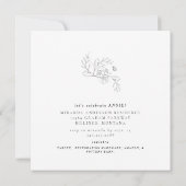 Bloemen Zwart Vrijgezellenfeest Vierkant Kaart (Achterkant)