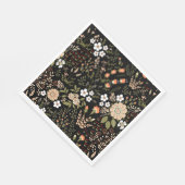 Bloemen Zwart-wit Bloemen Botanische bruiloft Servet (Hoek)