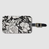  Bloemen Zwart-wit Classic Bagagelabel (Voorkant (horizontaal))