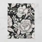 Bloemen Zwart-wit Classic Briefkaart (Voorkant)