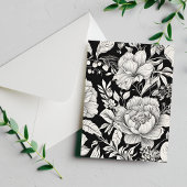 Bloemen Zwart-wit Classic Briefkaart