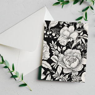 Bloemen Zwart-wit Classic Briefkaart
