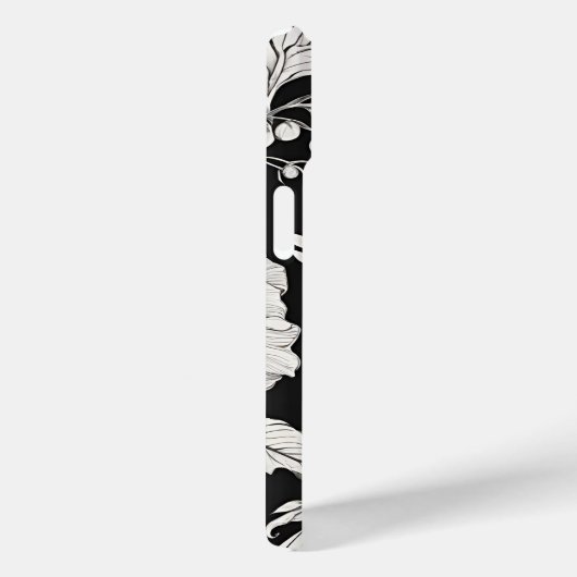  Bloemen Zwart-wit Classic Case-Mate iPhone Case (Achterkant / Rechts)