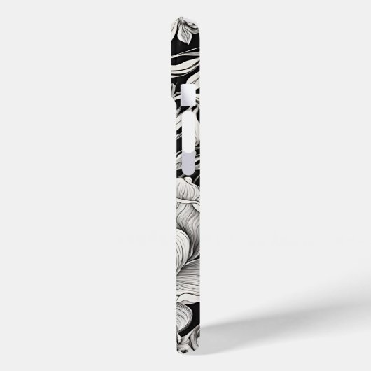  Bloemen Zwart-wit Classic Case-Mate iPhone Case (Achterkant / Links)
