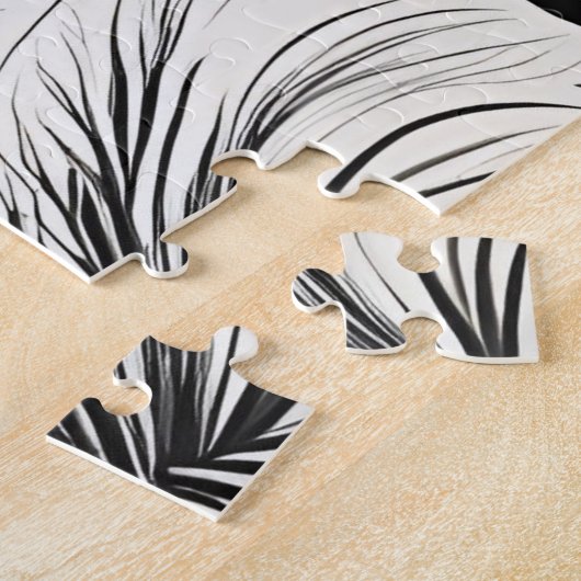 Bloemen Zwart-wit Classic Legpuzzel (Zijkant)