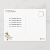 Bloemen Zwart Wit Goud Glam Prinses Quinceanera Briefkaart (Achterkant)