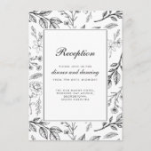 Bloemen Zwart Wit Huwelijk Informatiekaartje (Voorkant)