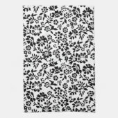BLOEMEN / ZWART & WIT KEUKEN HANDDOEK! THEEDOEK (Verticaal)