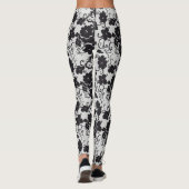 Bloemen zwart-wit leggings (Achterkant)