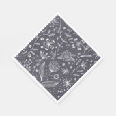 Bloemen Zwart-wit Line Art Servet (Hoek)