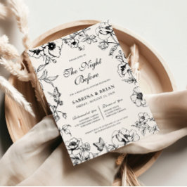 Bloemen zwart wit nacht voor repetitie diner kaart