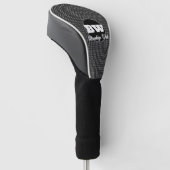 Bloemen Zwart & Wit Patroon Monogramed Golfheadcover (Schuin)