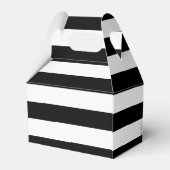 Bloemen Zwart Wit Streep Invitation Bedankdoosjes (Achterkant)