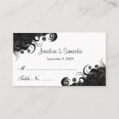 Bloemen Zwart-wit Tafel Plaats Kaarten Plaatskaartje (Voorkant)