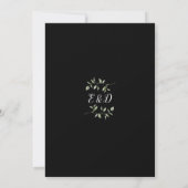 Bloemen Zwart-Wit Verlovingsfeest Kaart (Achterkant)