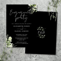 Bloemen Zwart-Wit Verlovingsfeest