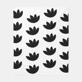 Bloemen Zwarte Bloem Fleece Deken