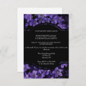 Bloemen Zwarte bruiloft uitnodigingen (Voorkant / Achterkant)