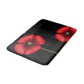 Bloemen Zwarte en Rode Poppies Badmat (Gekanteld)