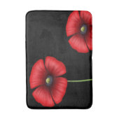 Bloemen Zwarte en Rode Poppies Badmat (Voorkant Verticaal)