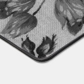  bloemen, zwarte en witte bloemen bureaumat (Hoek)