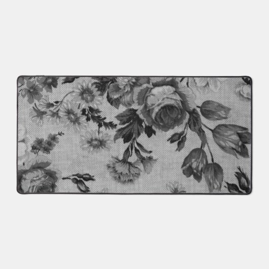  bloemen, zwarte en witte bloemen bureaumat (Voorkant)