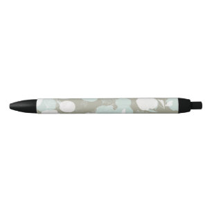 Bloemen Zwarte Inkt Pen