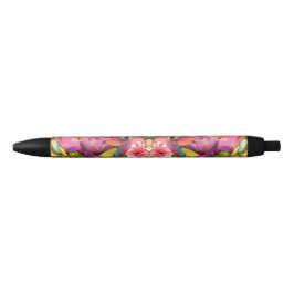 bloemen zwarte inkt pen