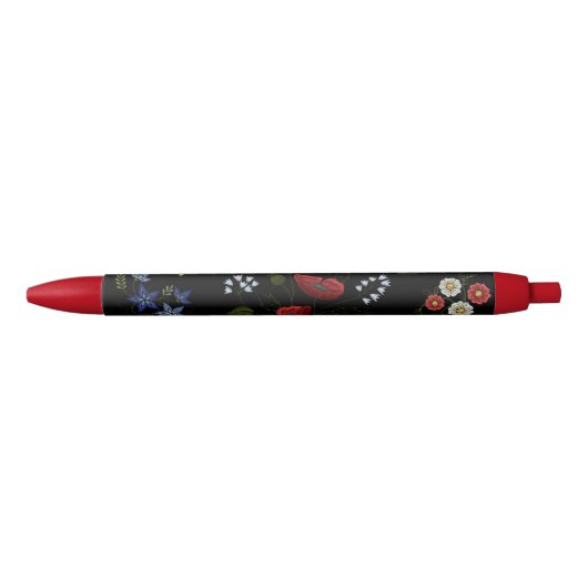 Bloemen Zwarte Inkt Pen (Voorkant)