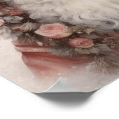 Bloemen Zwarte Kerstman: Delicate vakantie charme Poster (Hoek)