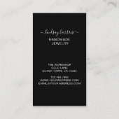 Bloemen zwarte sieraden visitekaartje (Achterkant)