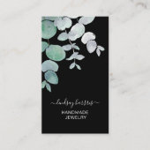 Bloemen zwarte sieraden visitekaartje (Voorkant)