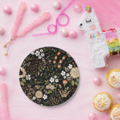 Bloemen Zwarte Wilde Bloemen Botanische Bloemen Hu Papieren Bordje (Feest)