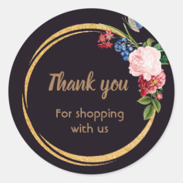 Bloemen zwarte zakelijke stickers