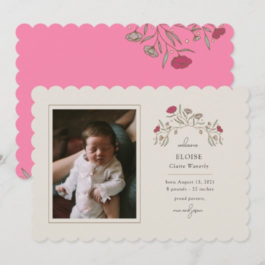  bloemenaankomst kaart (Voorkant / Achterkant)