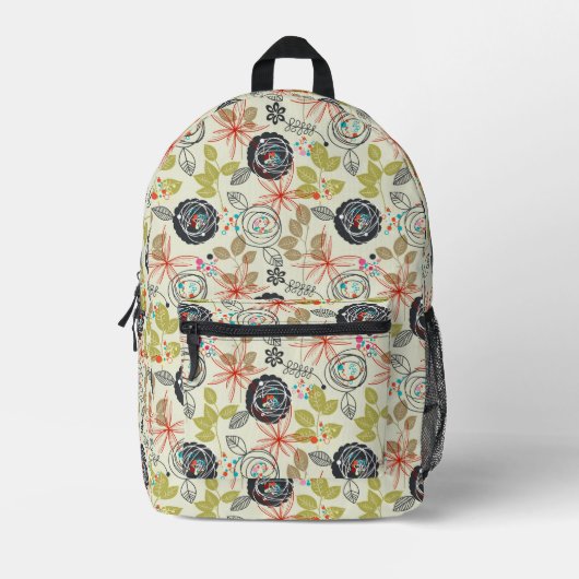 Bloemenachtergrond 2 2 bedrukte rugzak (Voorkant)