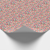 bloemenachtergrond, ditsy roze bloemetjes. cadeaupapier (Hoek)