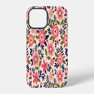 bloemenachtergrond, ditsy roze bloemetjes. iPhone 12 hoesje