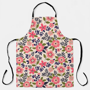 bloemenachtergrond, ditsy roze bloemetjes. schort