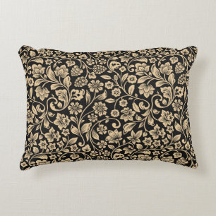  bloemenachtergrond, gestileerde grijze achtergron accent kussen