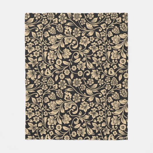 bloemenachtergrond, gestileerde grijze achtergron fleece deken (Voorkant)