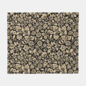 bloemenachtergrond, gestileerde grijze achtergron fleece deken (Voorkant (Horizontaal))