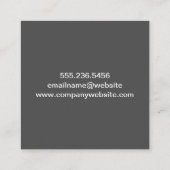 Bloemenachtergrond | grijze krabbel vierkante visitekaartje (Achterkant)