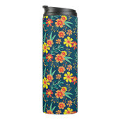 Bloemenachtergrond mooi ontwerp thermosbeker (Geroteerd rechts)