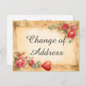 Bloemenachtergrond Swirl Stijlvolle adreswijziging Aankondigingskaart (Voorkant / Achterkant)