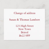 Bloemenachtergrond Swirl Stijlvolle adreswijziging Aankondigingskaart (Achterkant)