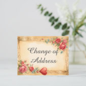 Bloemenachtergrond Swirl Stijlvolle adreswijziging Aankondigingskaart (Staand voorkant)