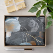 Bloemenachtergrond van blauwe perzikkleuren Decoup Tissuepapier (Geschenk)