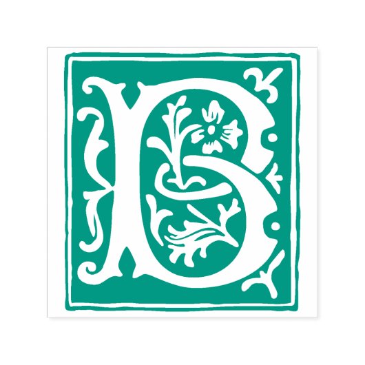 Bloemenalfabet letter B  typografie Zelfinktende Stempel (Design)