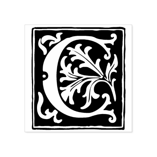 Bloemenalfabet letter C typografie Rubberstempel (Afrduk)